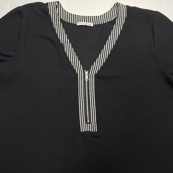 NOTATIONS Silky Black Career Blouse Women's 2XL (18-20) V-Neck Business‎ Casual - Picture 7 of 15